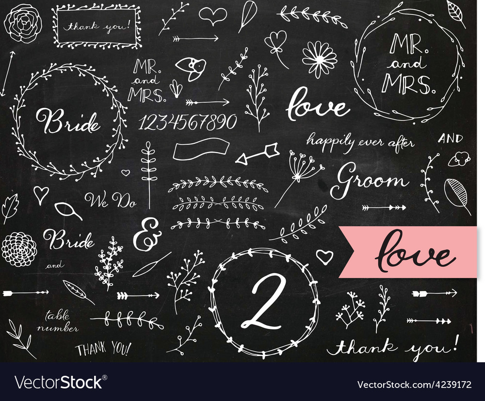 chalkboard wedding doodles royalty free vector image chalkboard for wedding