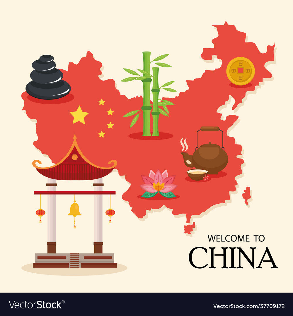 China map and icons