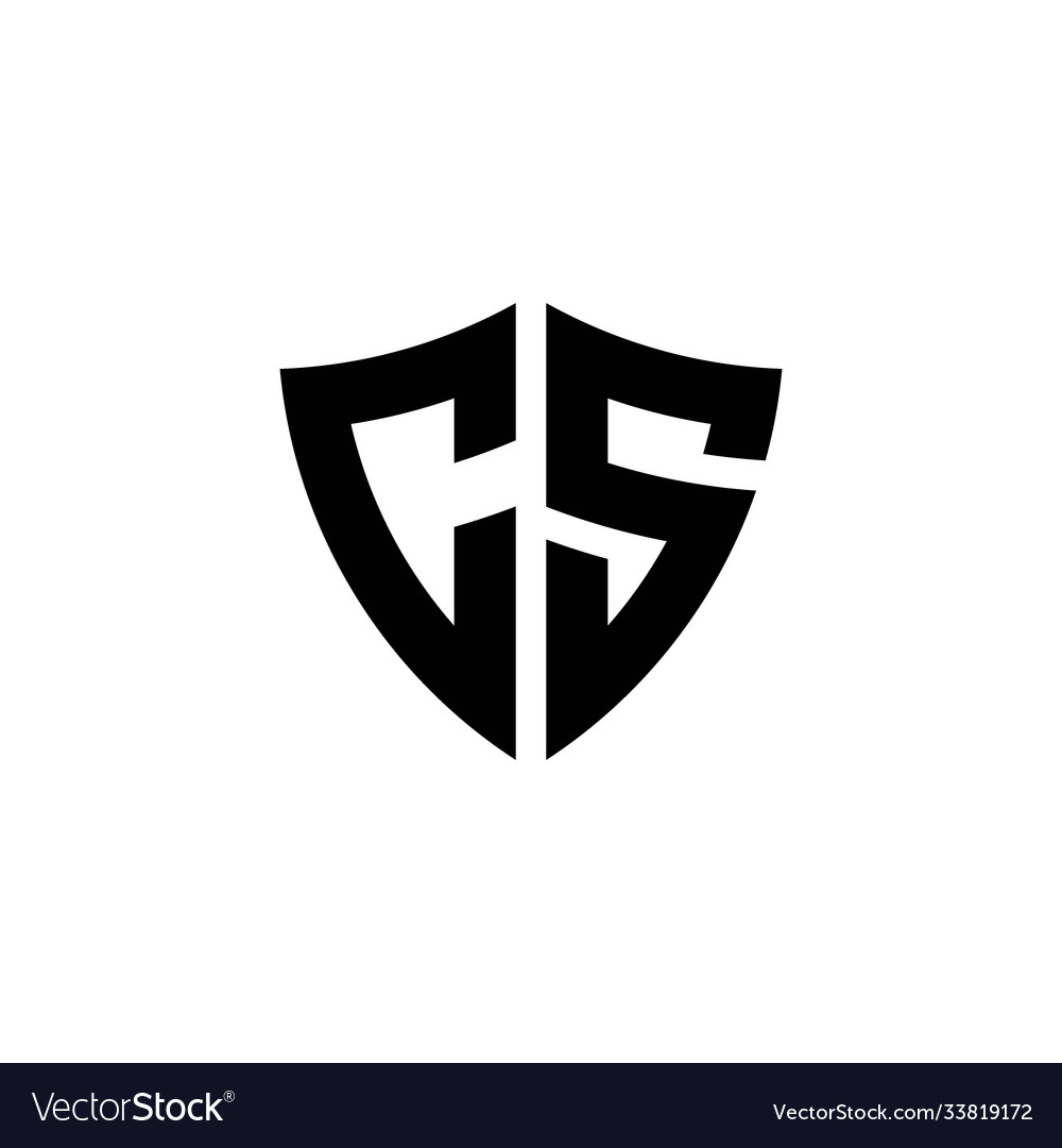 Cs monogram logo with shield shape design template Vector Image Cs monogram logo with shield shape design template