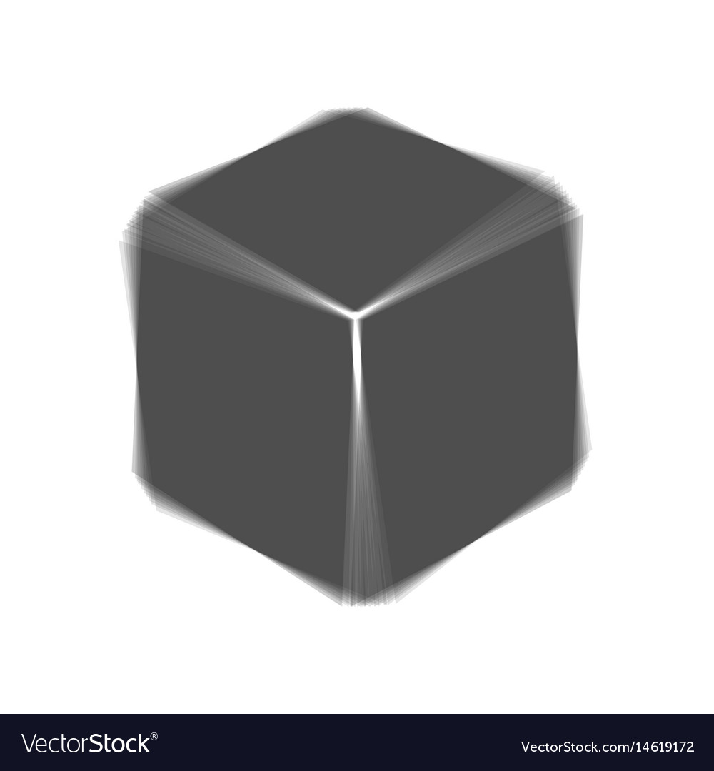 Cube sign gray icon shaked