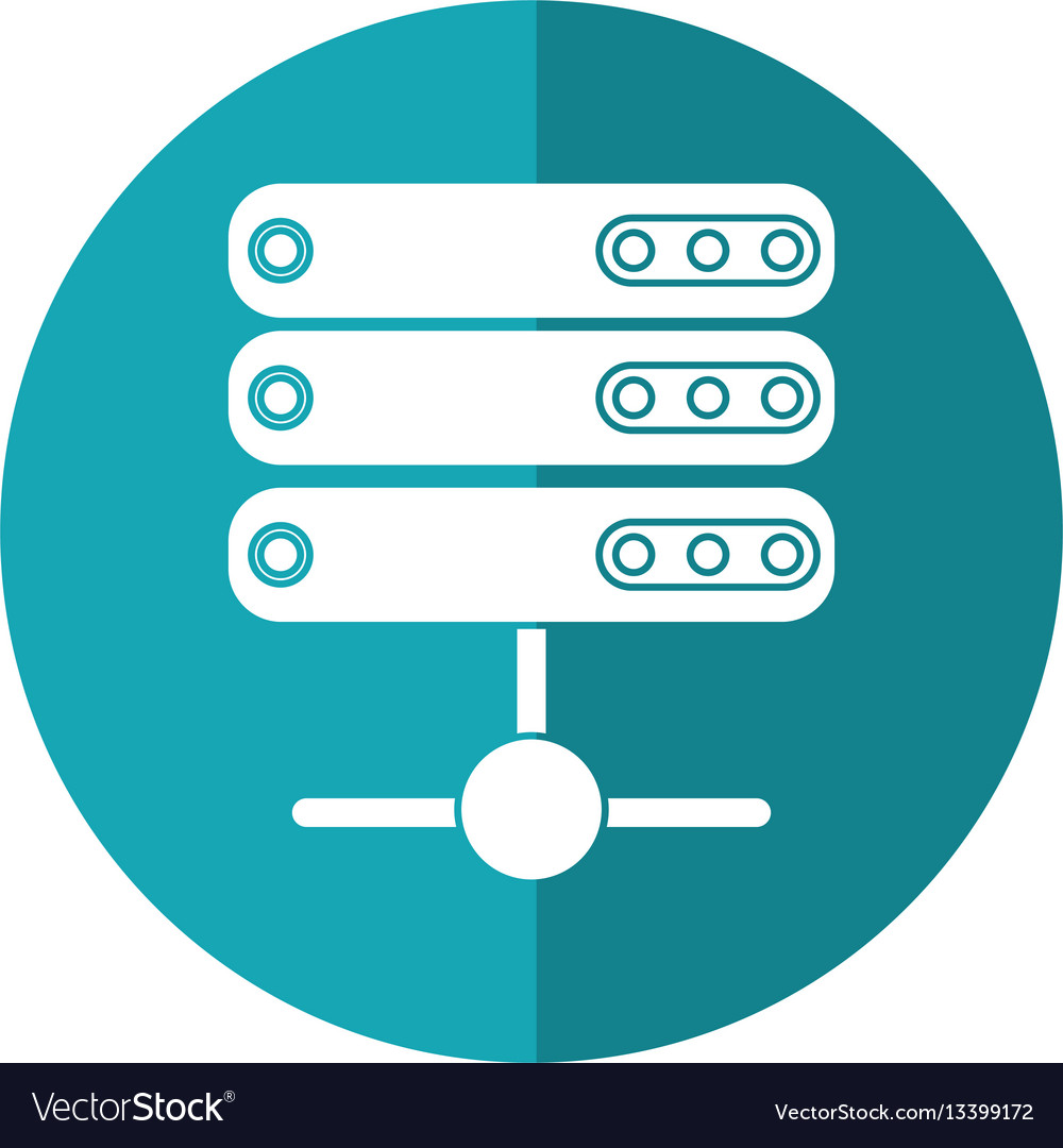 Data server technology system shadow vector image Data server technology system shadow