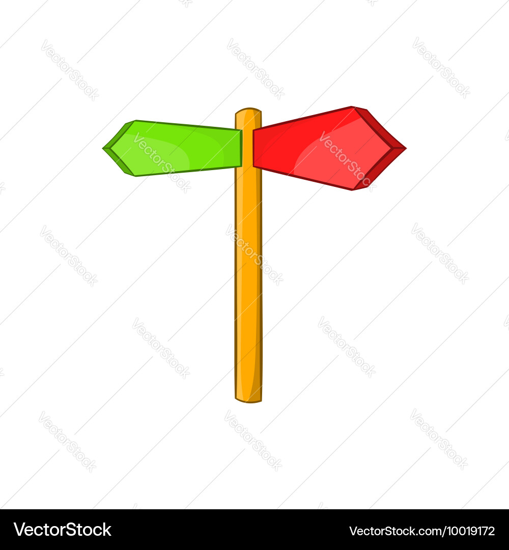 Direction signs icon in cartoon style Royalty Free Vector