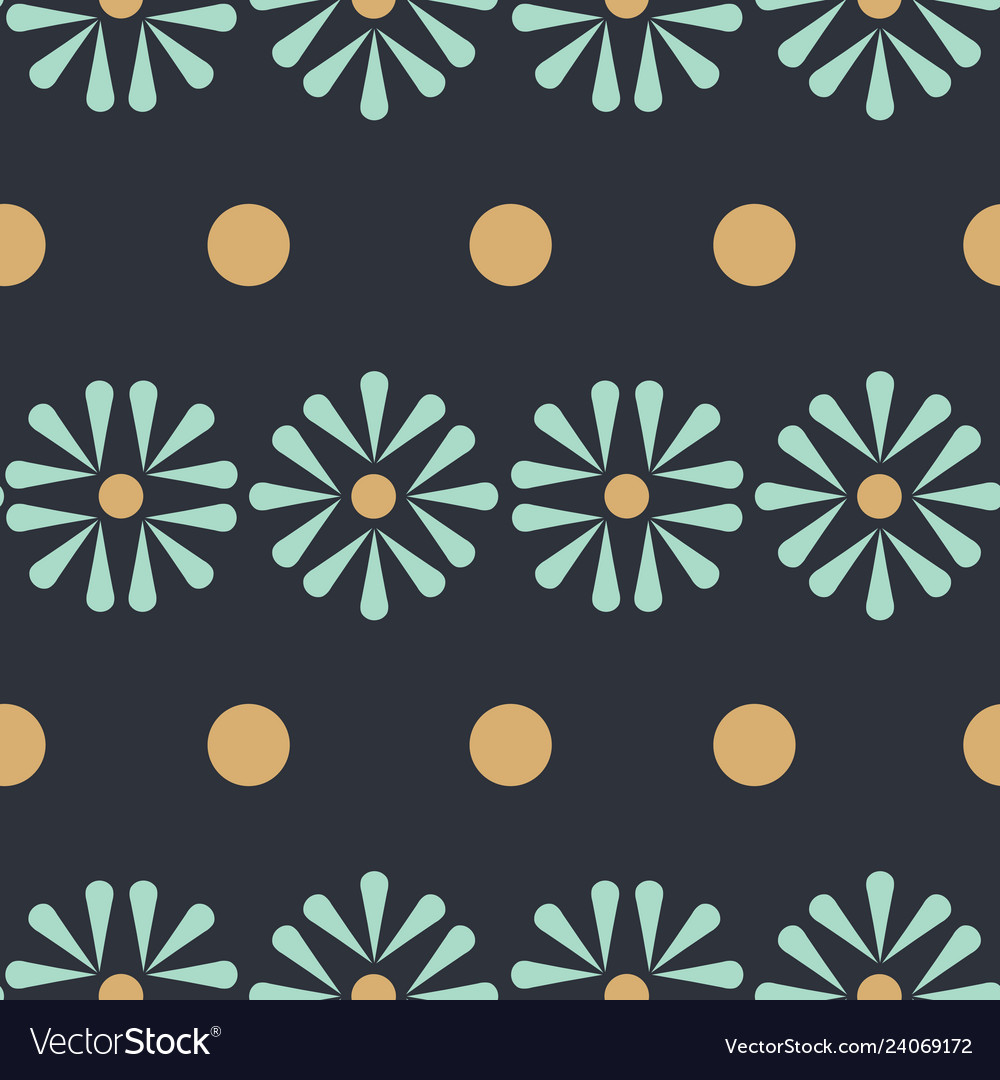Folk Daisy Pattern with Dots