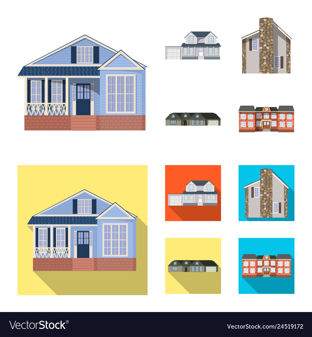 Isolated object of building and front logo Vector Image Isolated object of building and front logo
