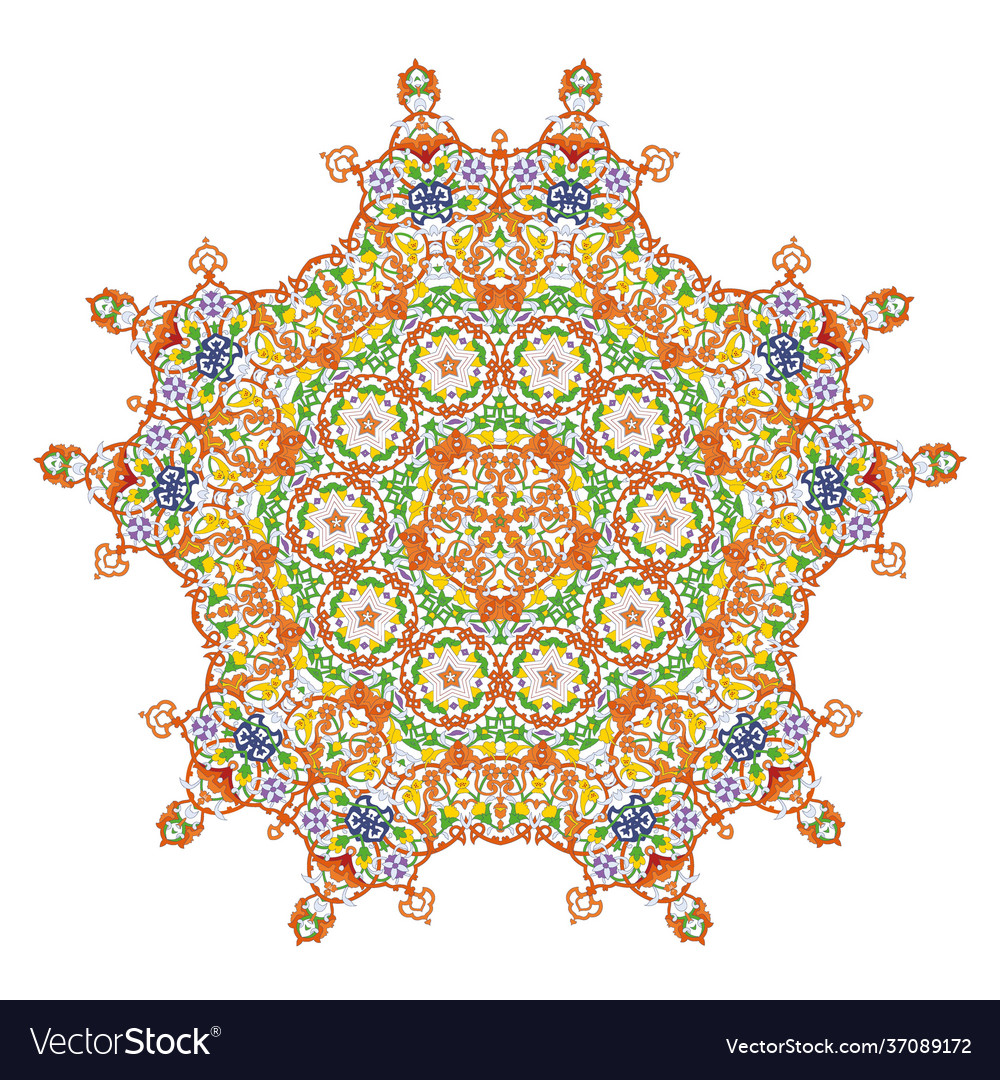 Pentagonal mandala five pointed design element eps vector image Pentagonal mandala five pointed design element eps