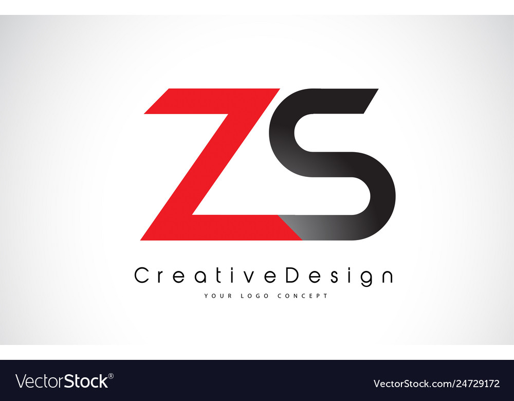 Rot und schwarz zs z s Buchstaben Logo Design kreativ