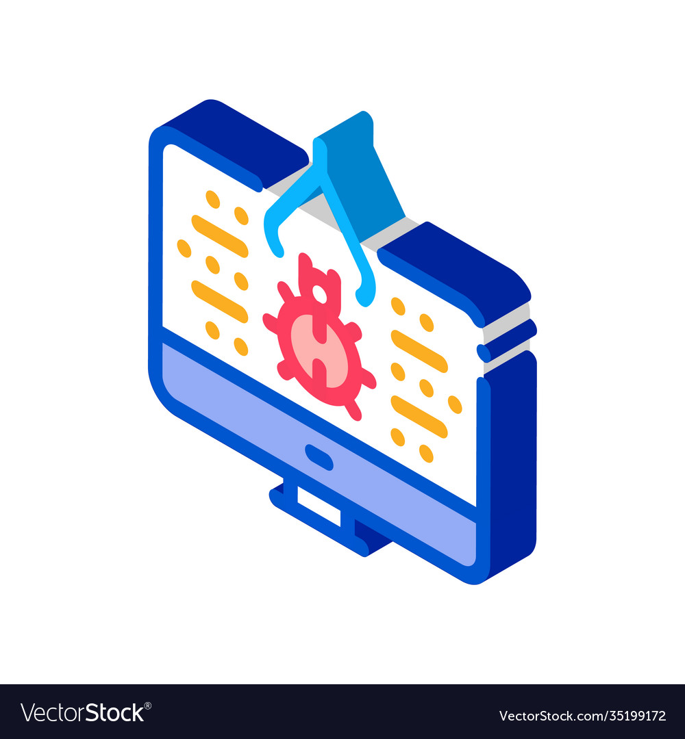 Repair program bug isometric icon