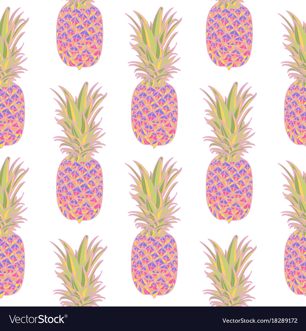 Seamless pattern with pineapples