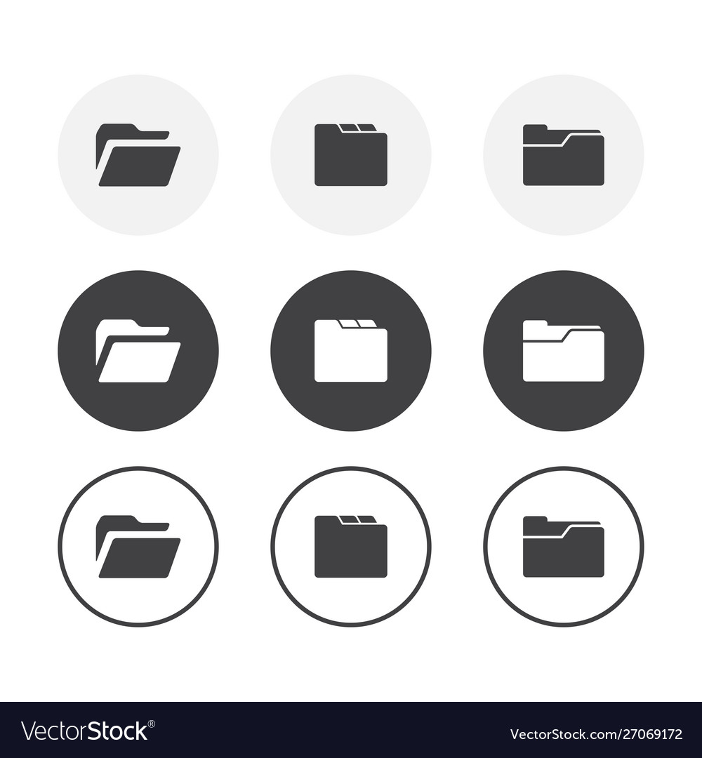 Set 3 simple design folder icons rounded