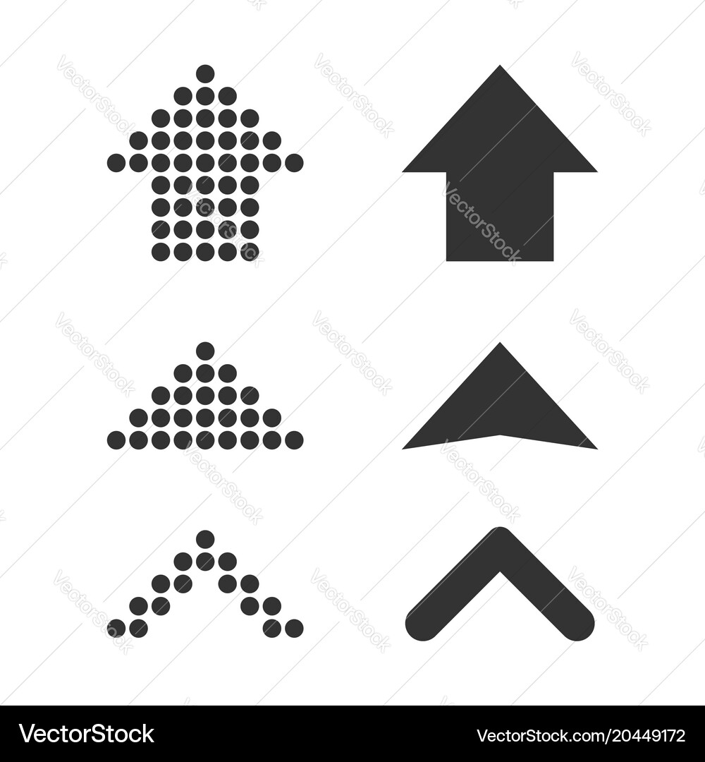 Set arrows icon business concept arrow dotted Vector Image
