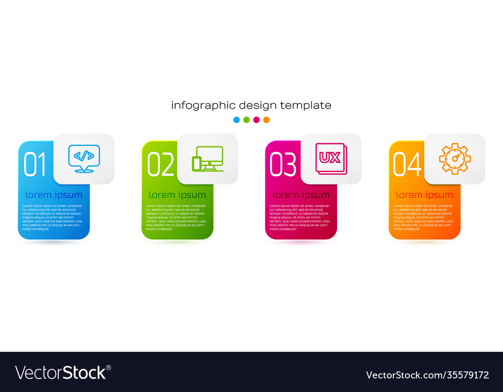 Set line front end development monitor and mobile vector image Set line front end development monitor and mobile