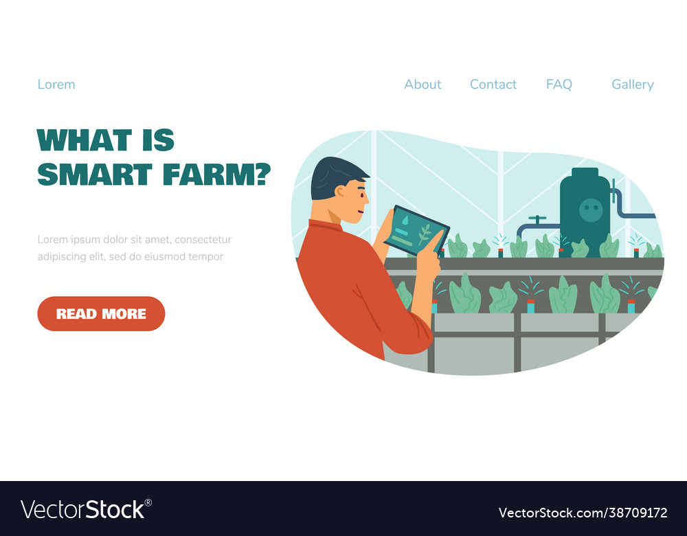 Smart farm system and advanced technology web Vector Image Smart farm system and advanced technology web