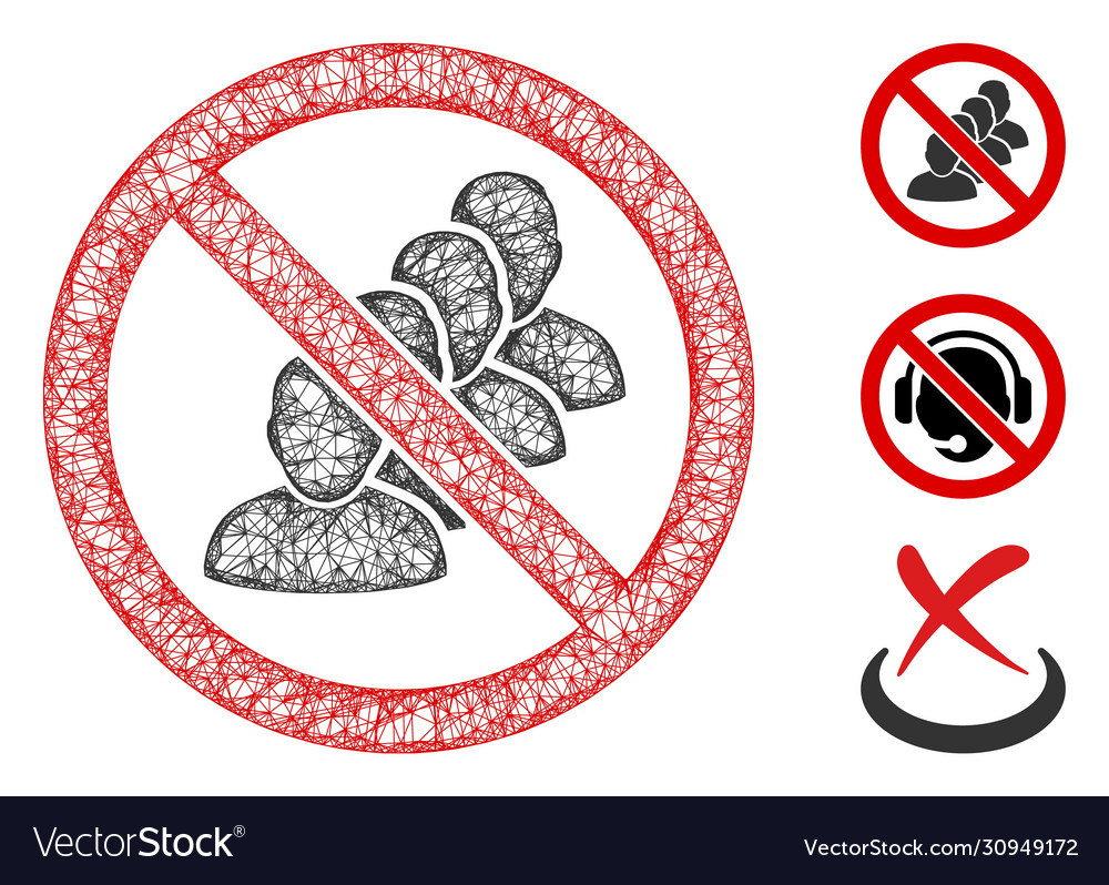 Stop people queue polygonal web mesh vector image Stop people queue polygonal web mesh