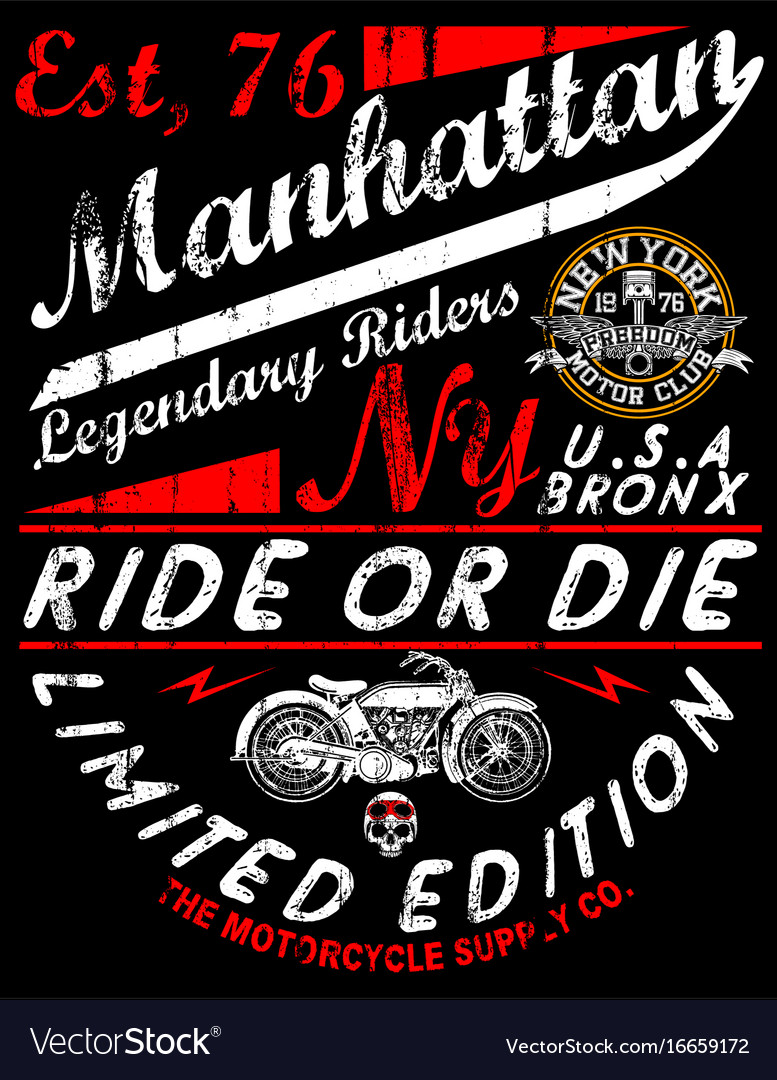 Vintage motorcycle t-shirt graphic