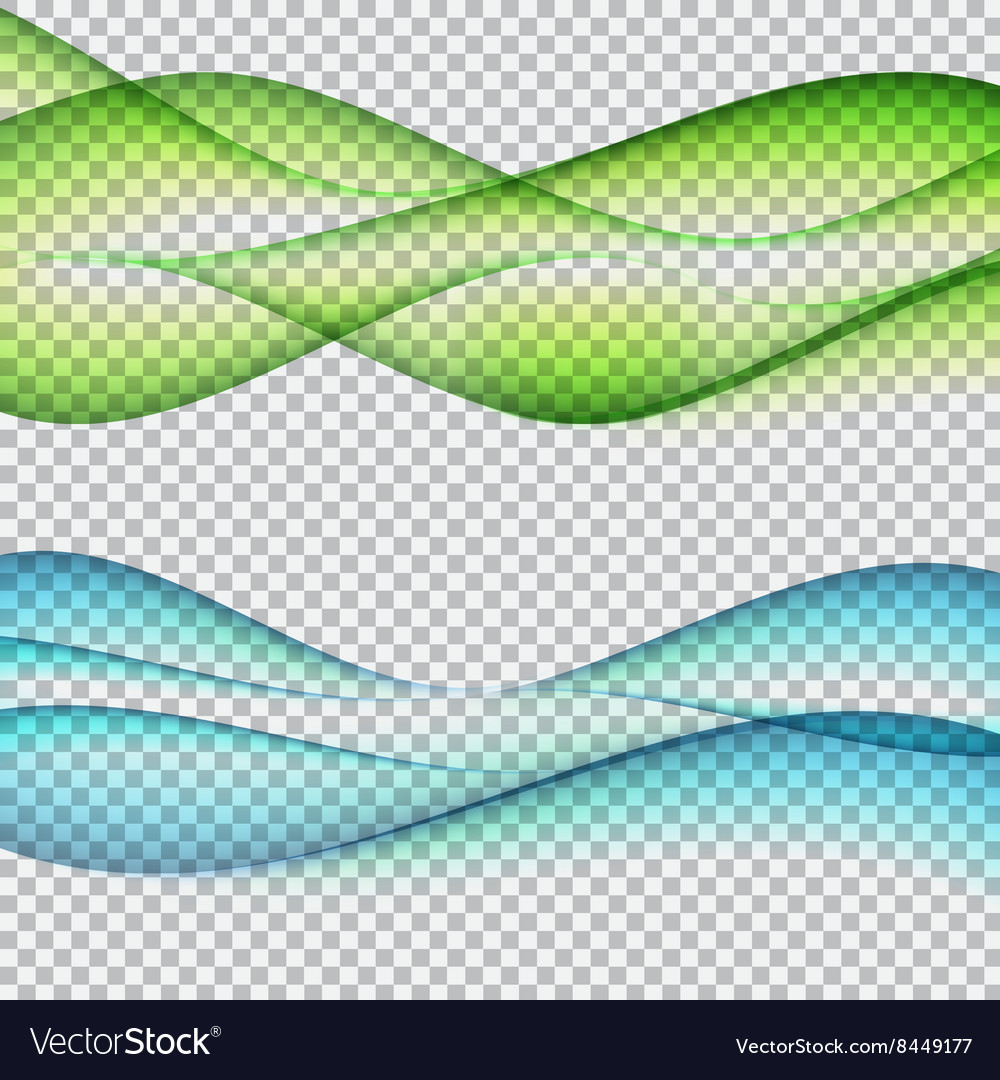 Abstract wave set on transparent background