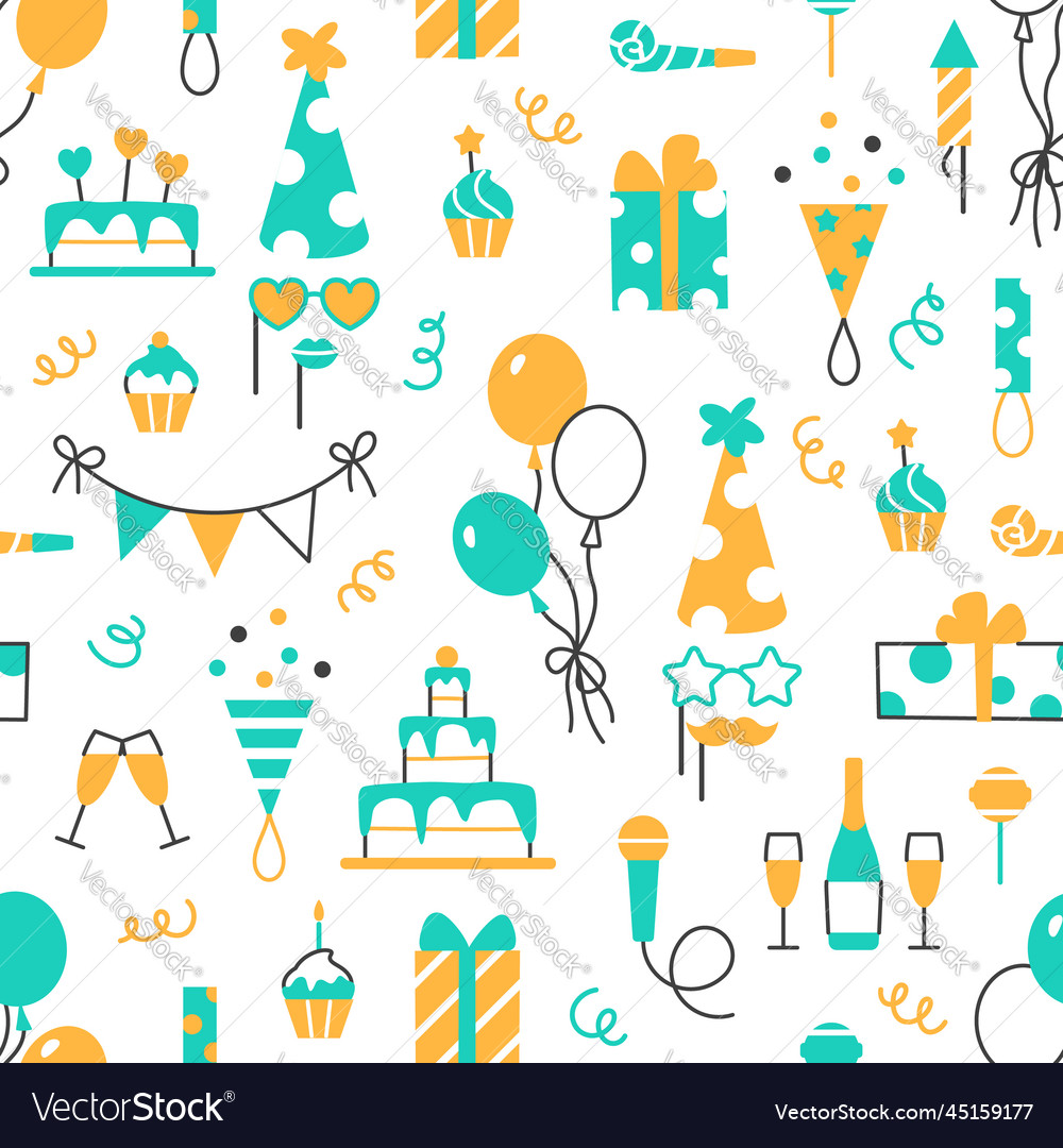 Birthday event party seamless pattern design