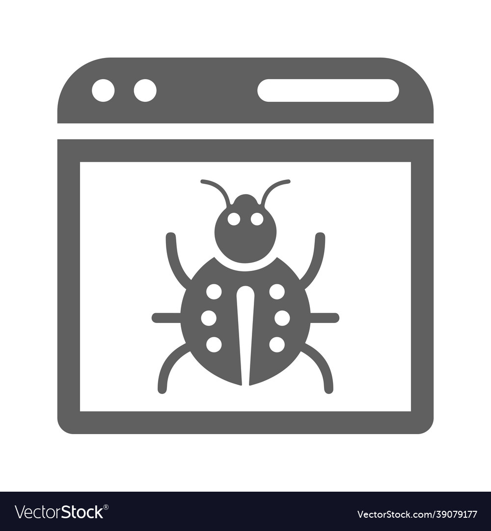 Bug fixing malware icon gray graphics