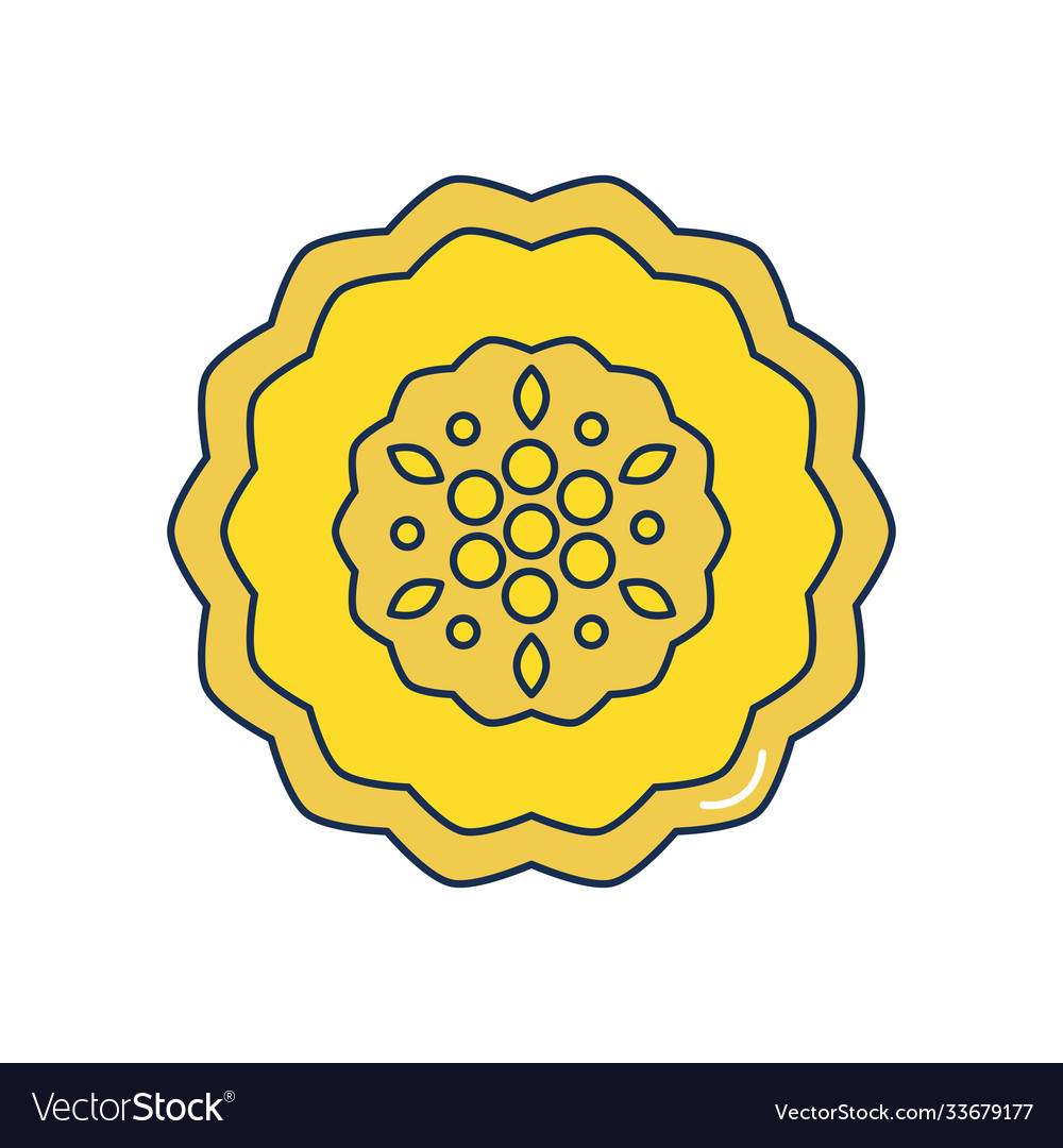 Chinese mooncake icon line fill style