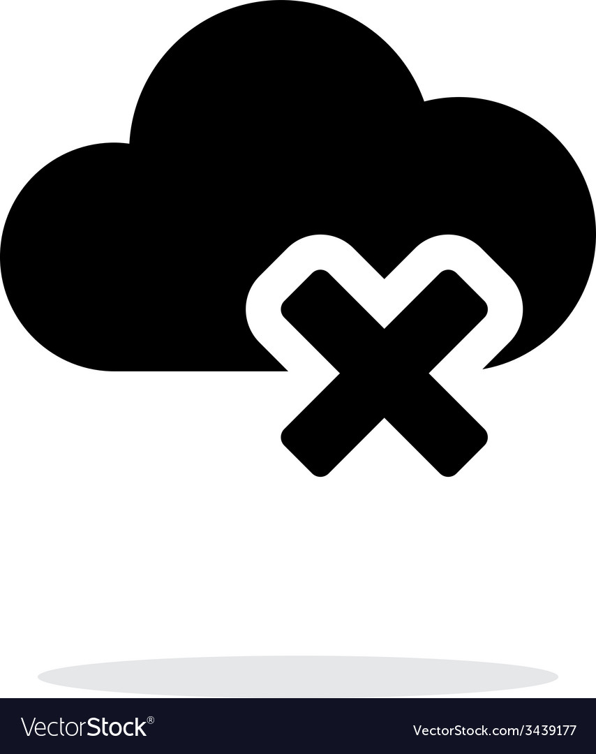 Delete cloud simple icon on white background