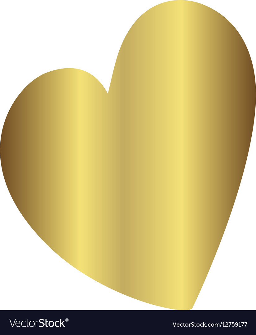 Gold Gradient Foil Heart Valentine Day Love Vector Image