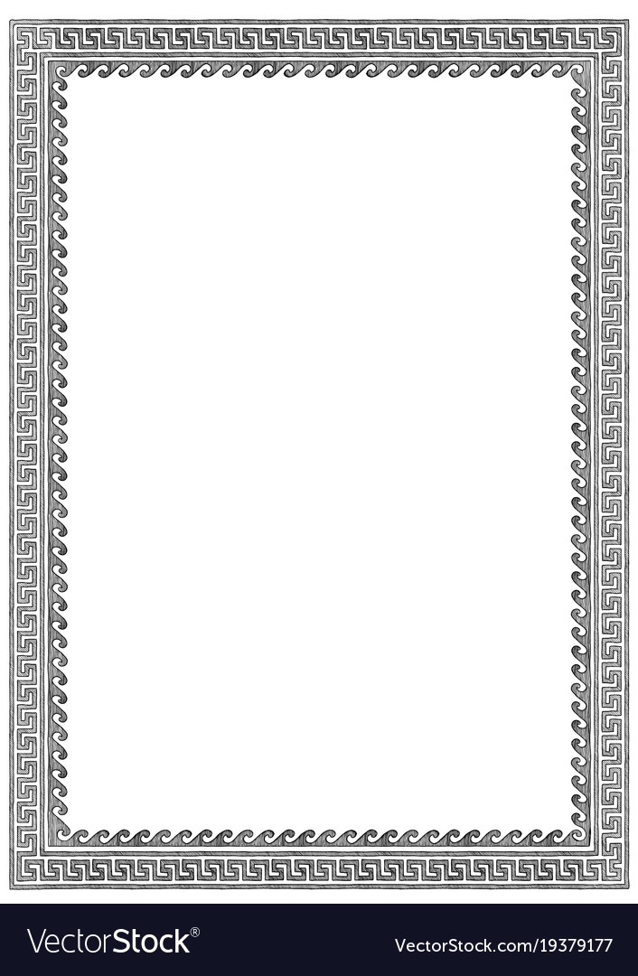 Greek Frame With Meander Royalty Free Vector Image Greek Frame With Meander Vector Image