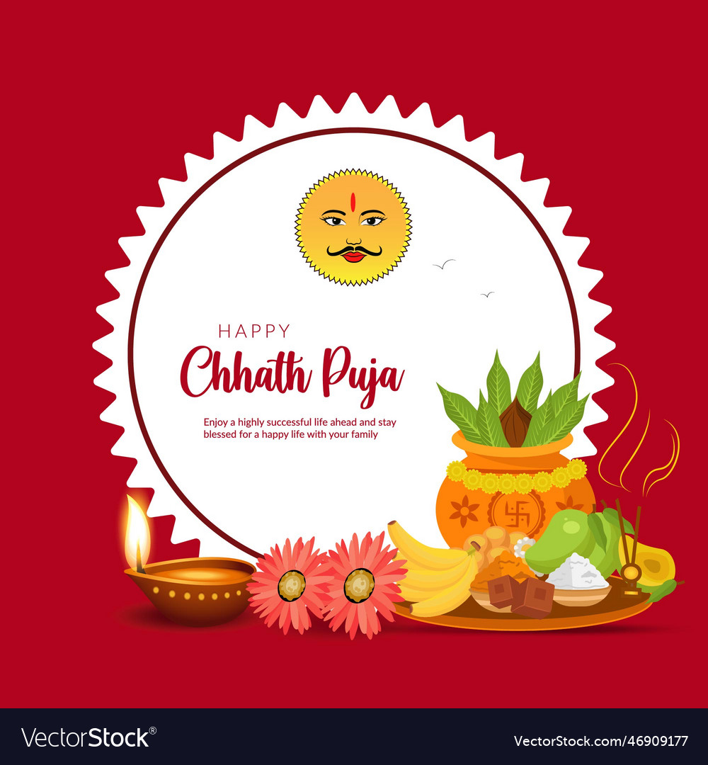 Happy chhath puja banner design template Vector Image Happy chhath puja banner design template Vector Image