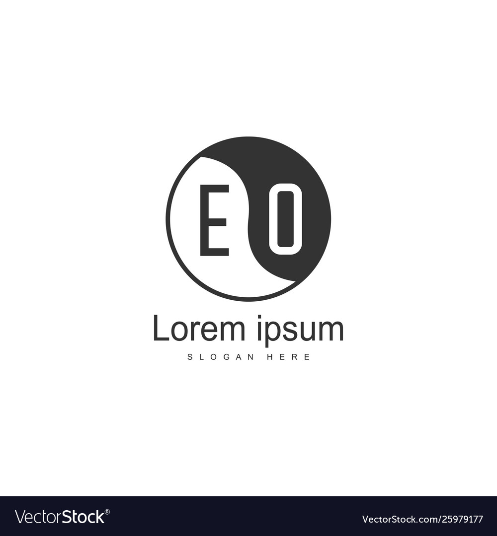 Initial eo logo template with modern frame