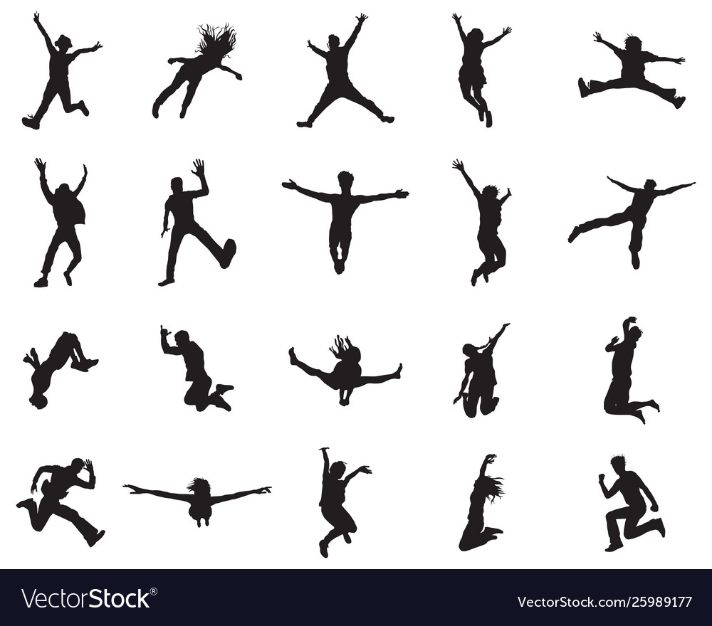 Jumping and flying Royalty Free Vector Image - VectorStock