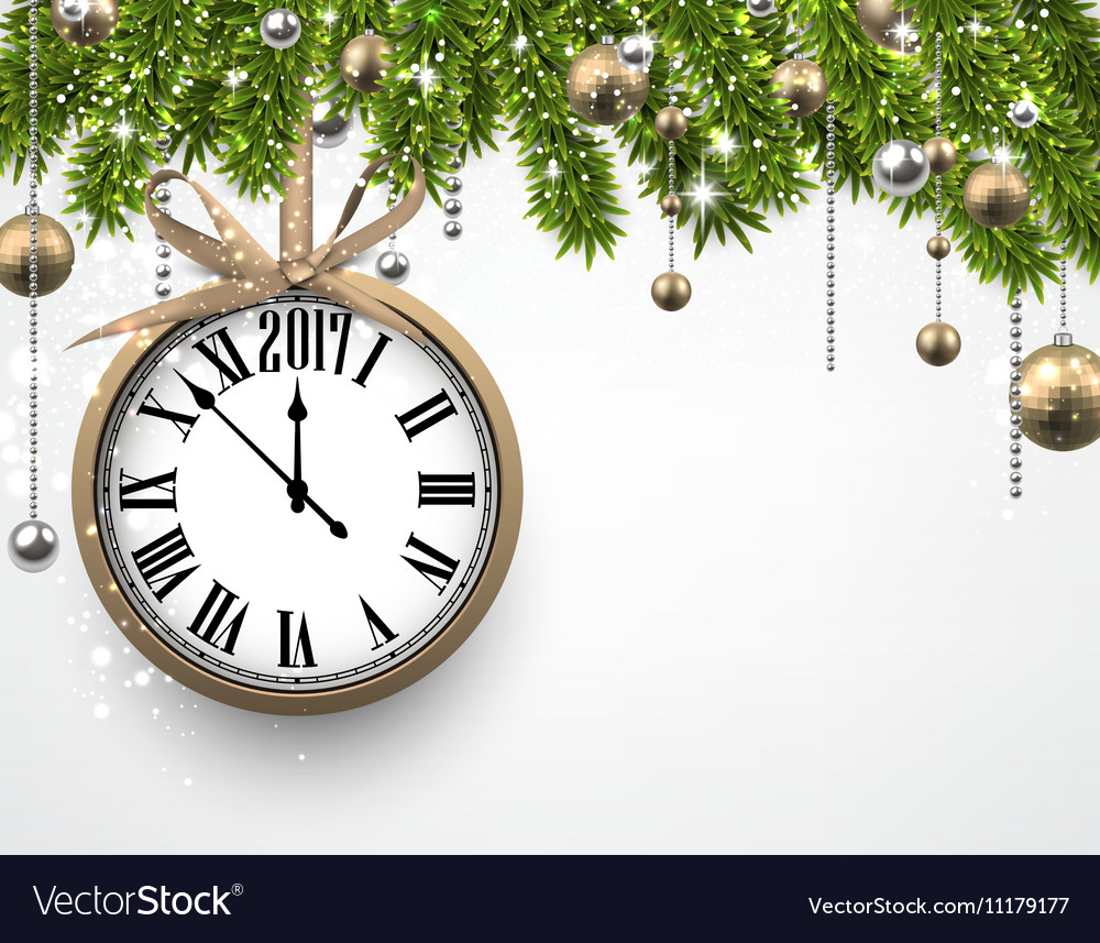 New Year 2017 Clock Background