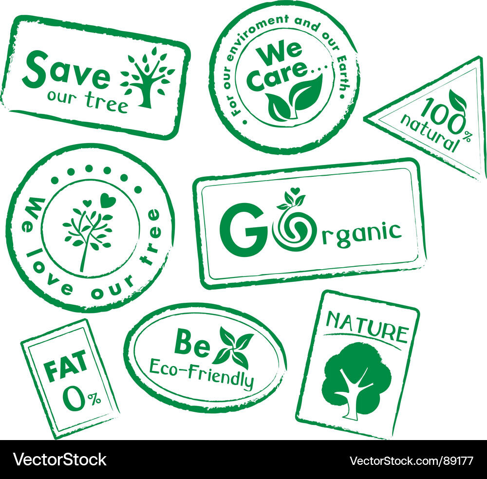 Organic labels Royalty Free Vector Image - VectorStock