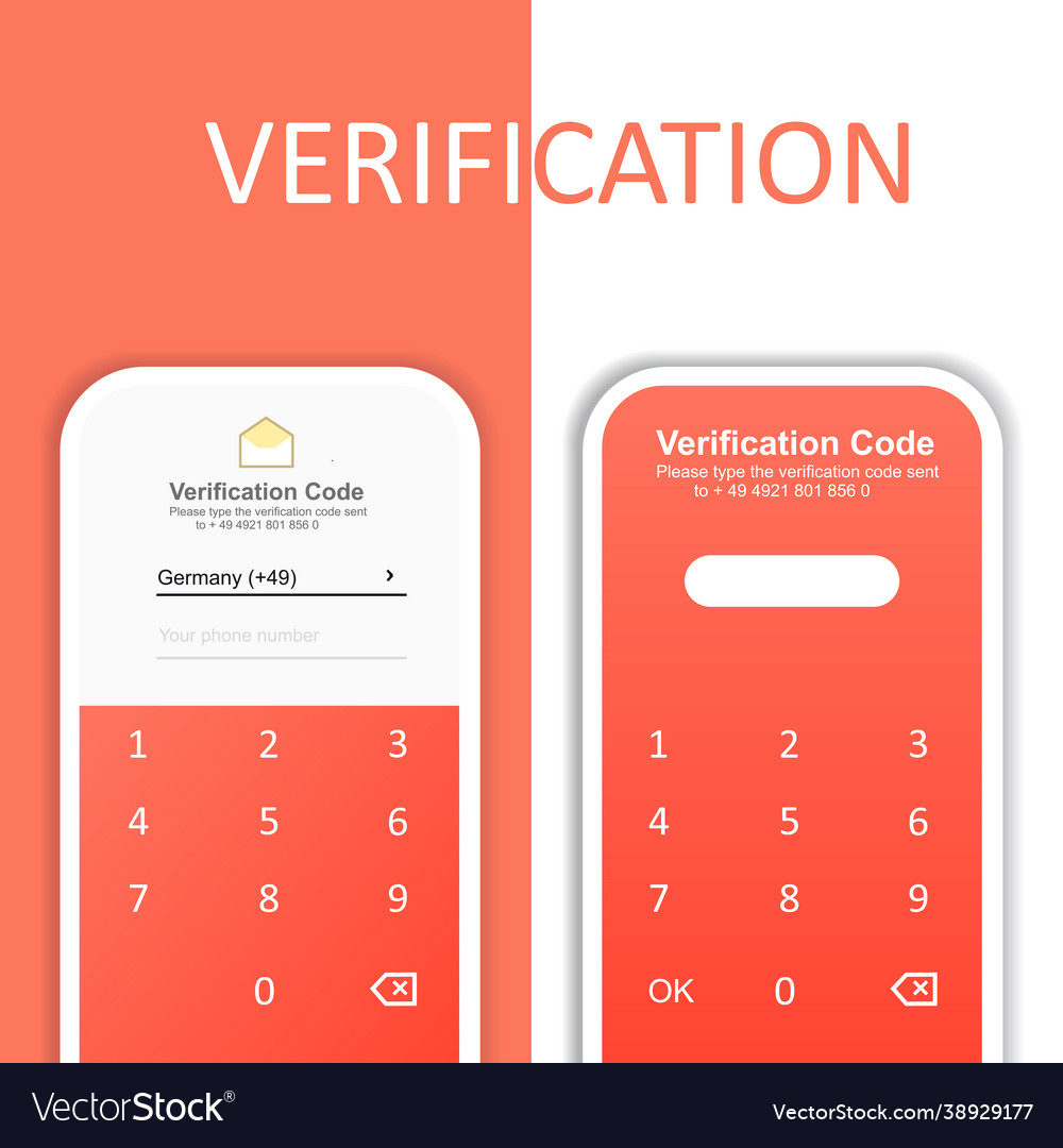 Process checking code phone number vector image Process checking code phone number