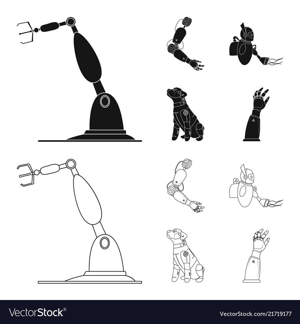 Robot and factory icon set