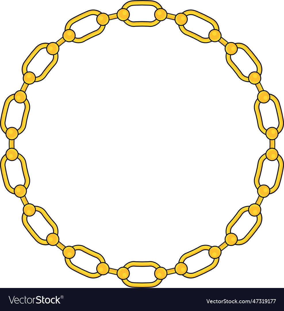 Round chain frame circle chains border boho Vector Image