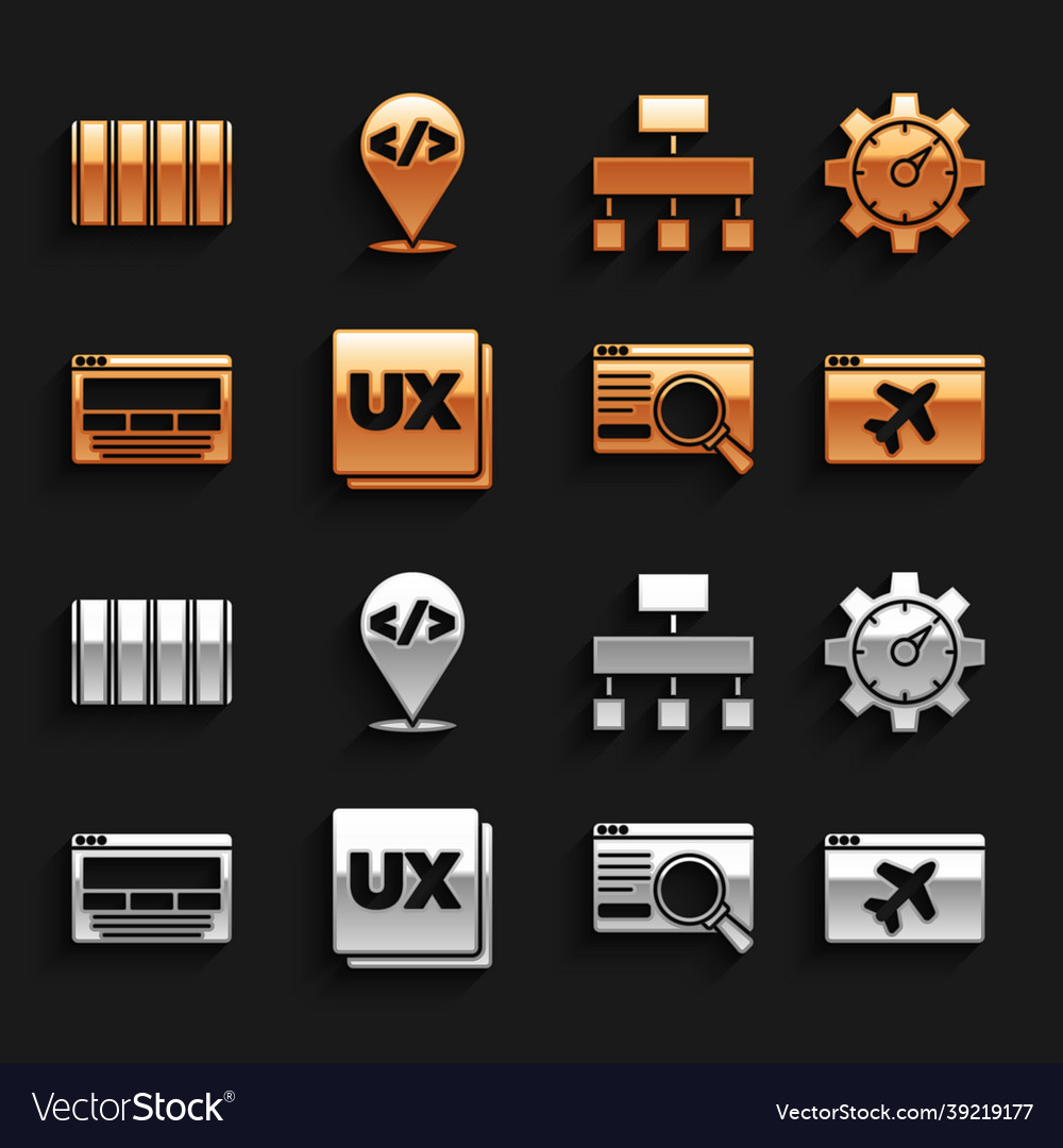 Set ui or ux design website statistic template vector image Set ui or ux design website statistic template