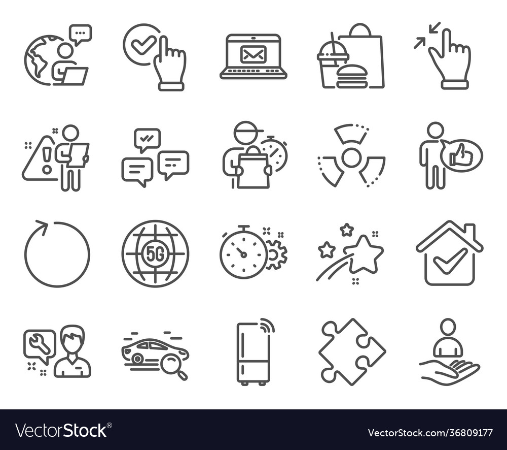 Technology icons set included icon as checkbox vector image Technology icons set included icon as checkbox