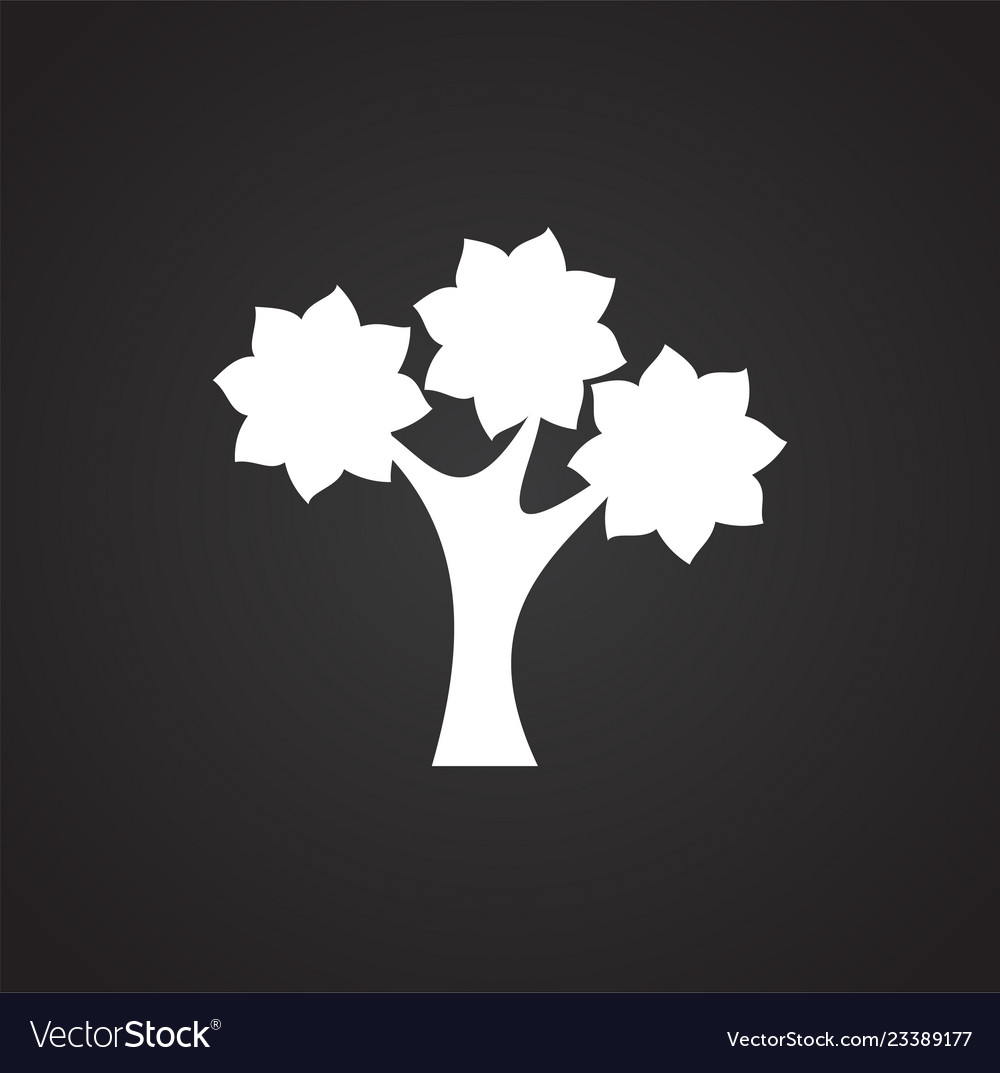 Tree icon on black background for graphic and web vector image Tree icon on black background for graphic and web