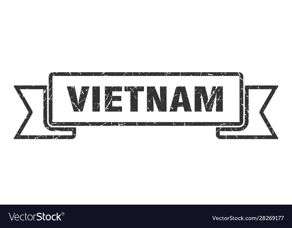 Vietnam ribbon black grunge band sign