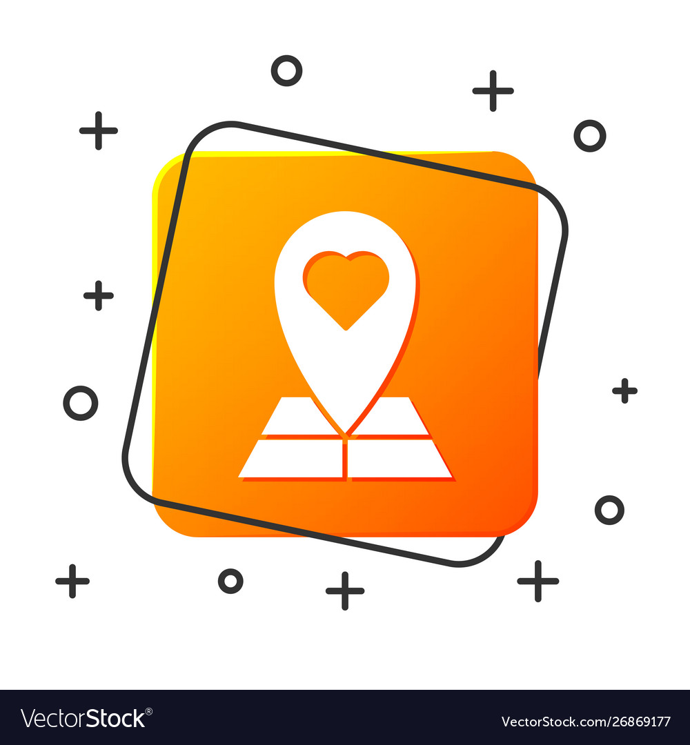 White map pointer with heart icon isolated vector image White map pointer with heart icon isolated