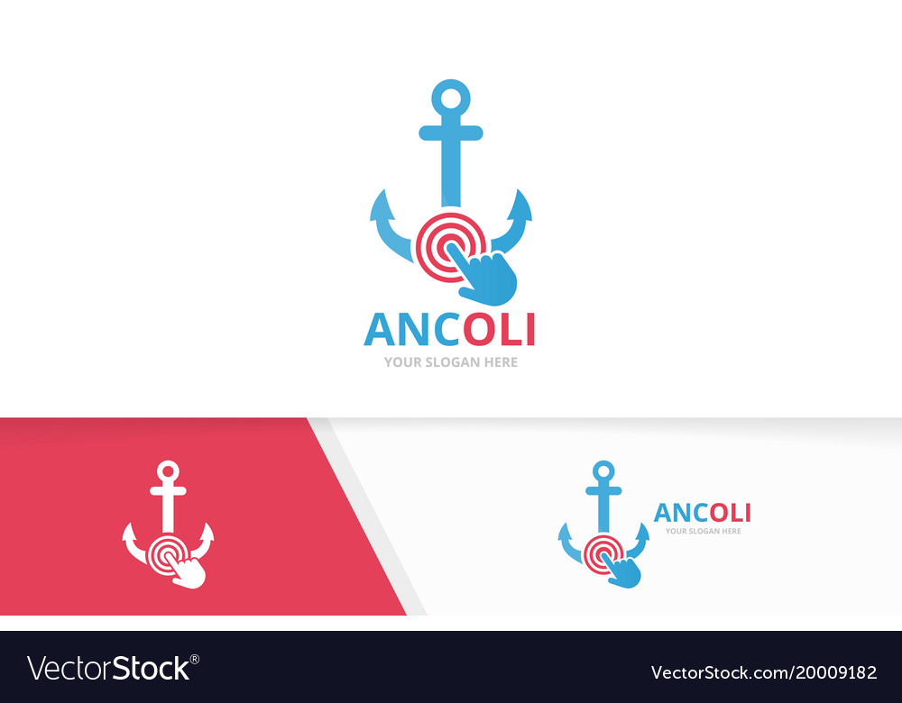 Anchor and click logo combination marine