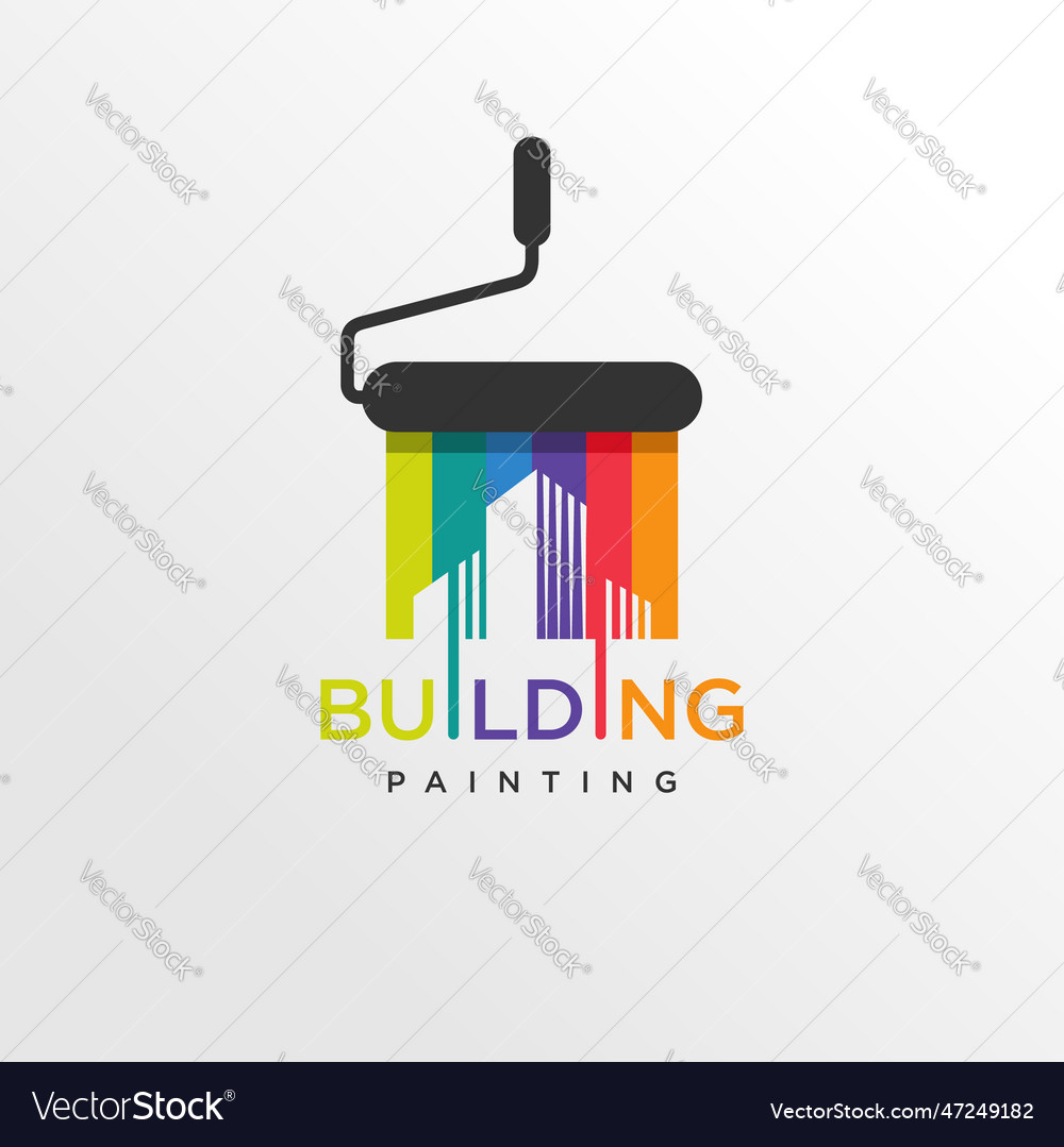 Cool building paint logo style modern Royalty Free Vector