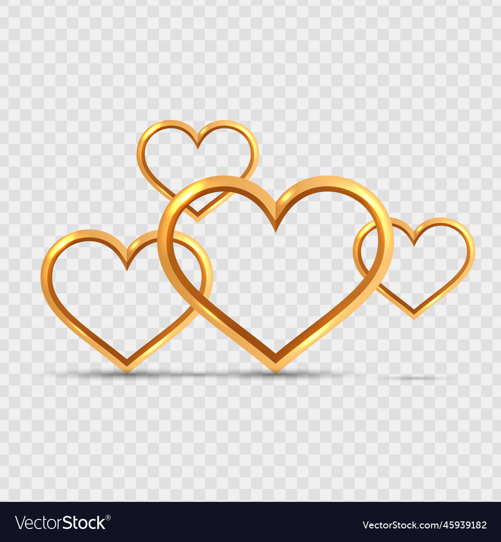 Gold heart element design Royalty Free Vector Image