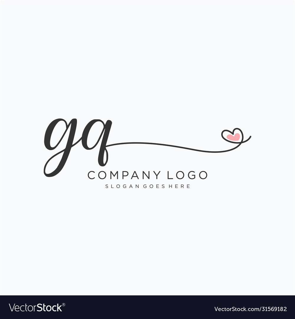 Gq initial handwriting logo design