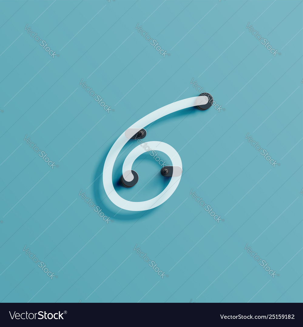 Realistic neon character from a typeset Vector Image Realistic neon character from a typeset