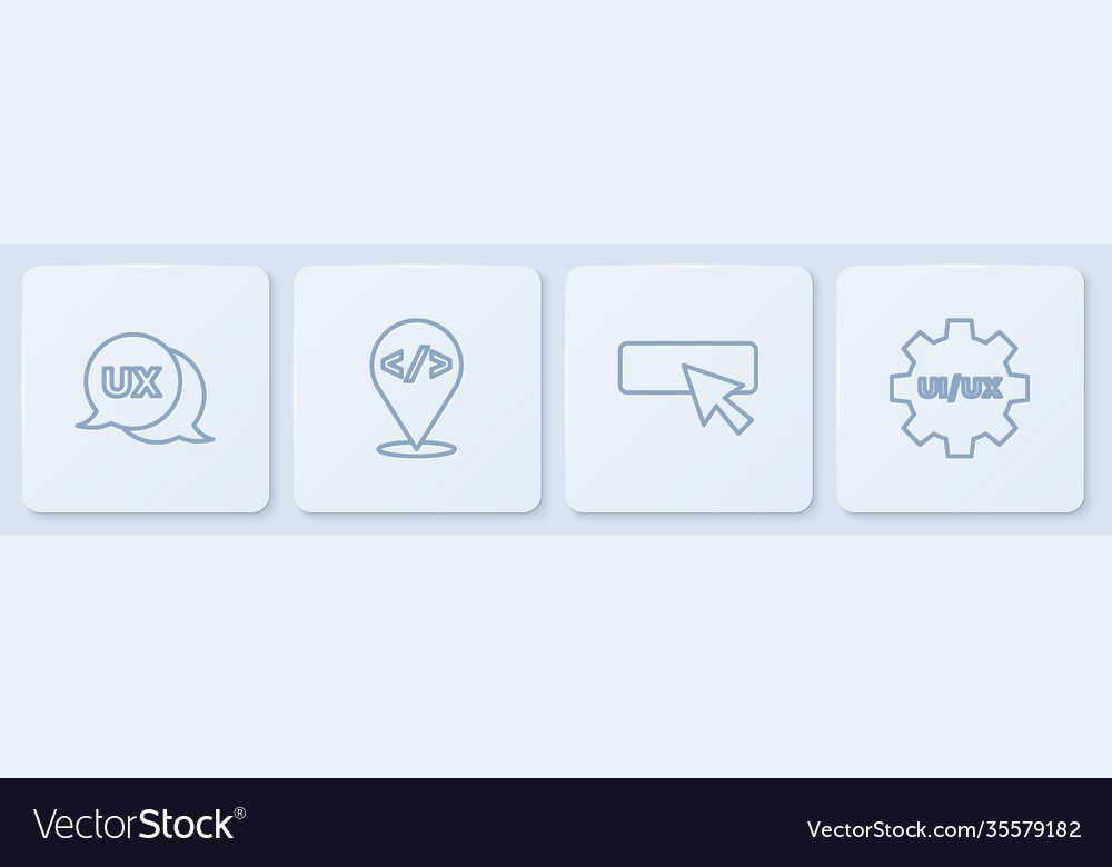 Set line ui or ux design front end development vector image Set line ui or ux design front end development