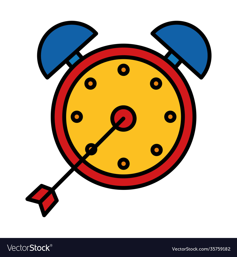 Time clock alarm with arrow line and fill style