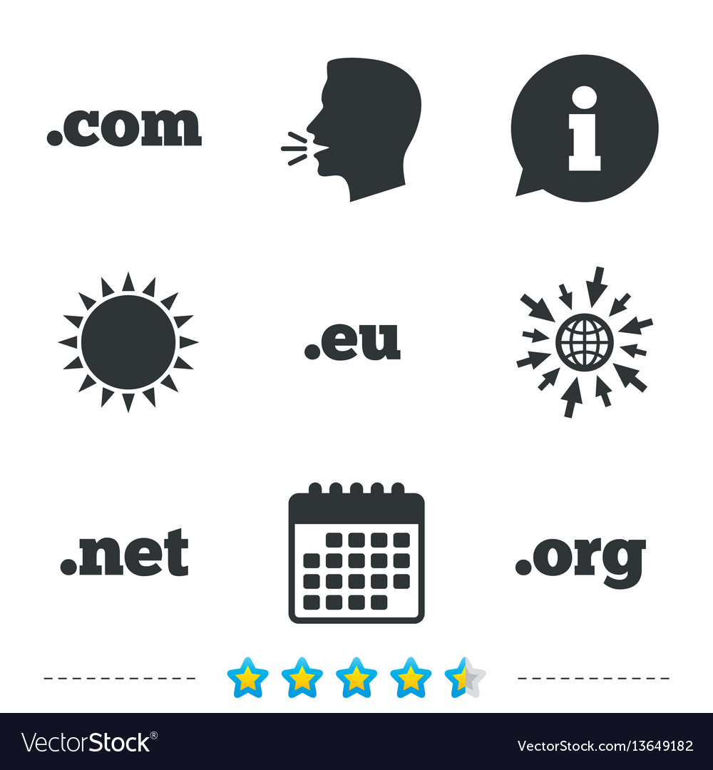 Top-level domains signs com eu net and org