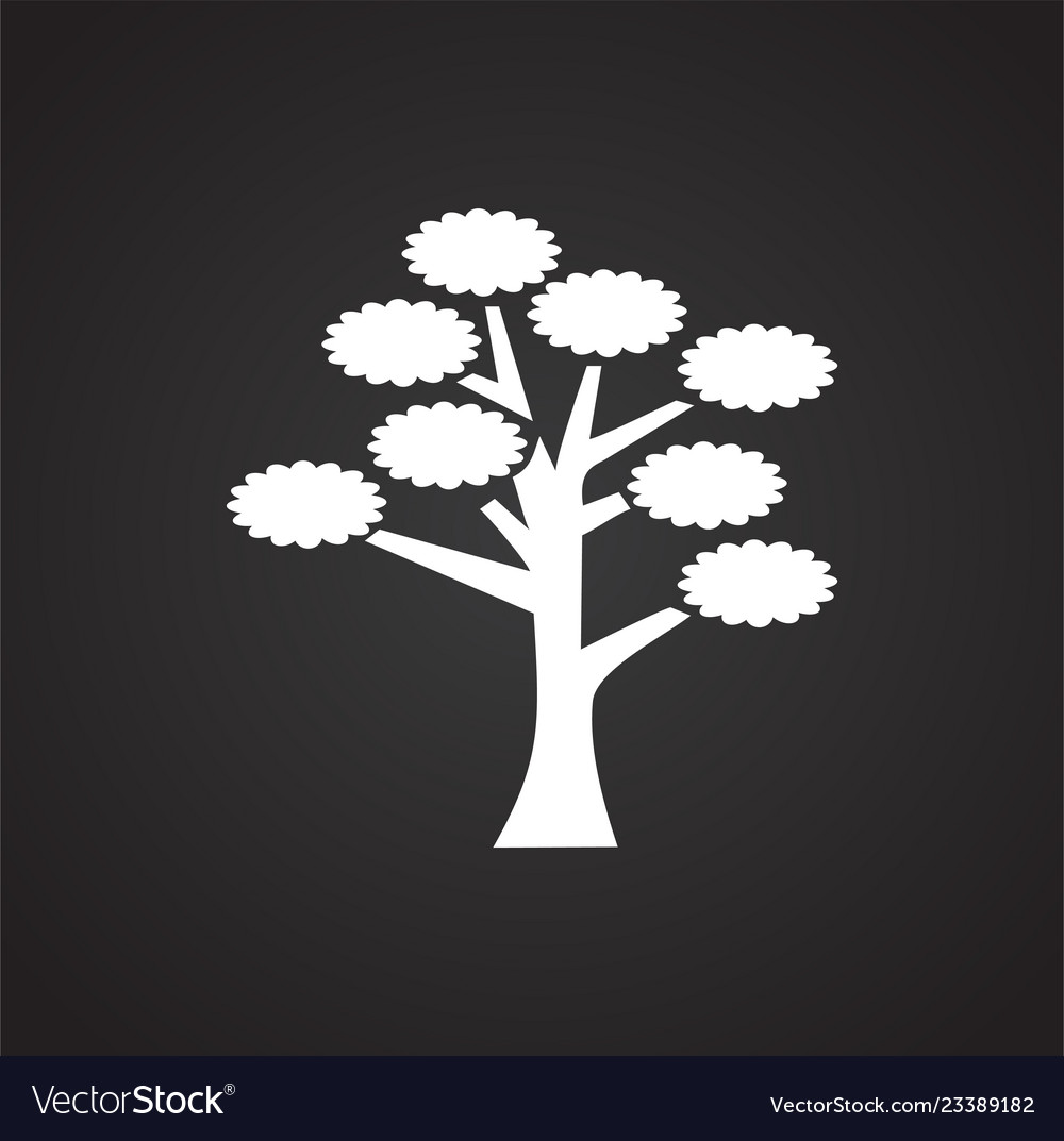 Tree icon on black background for graphic and web vector image Tree icon on black background for graphic and web
