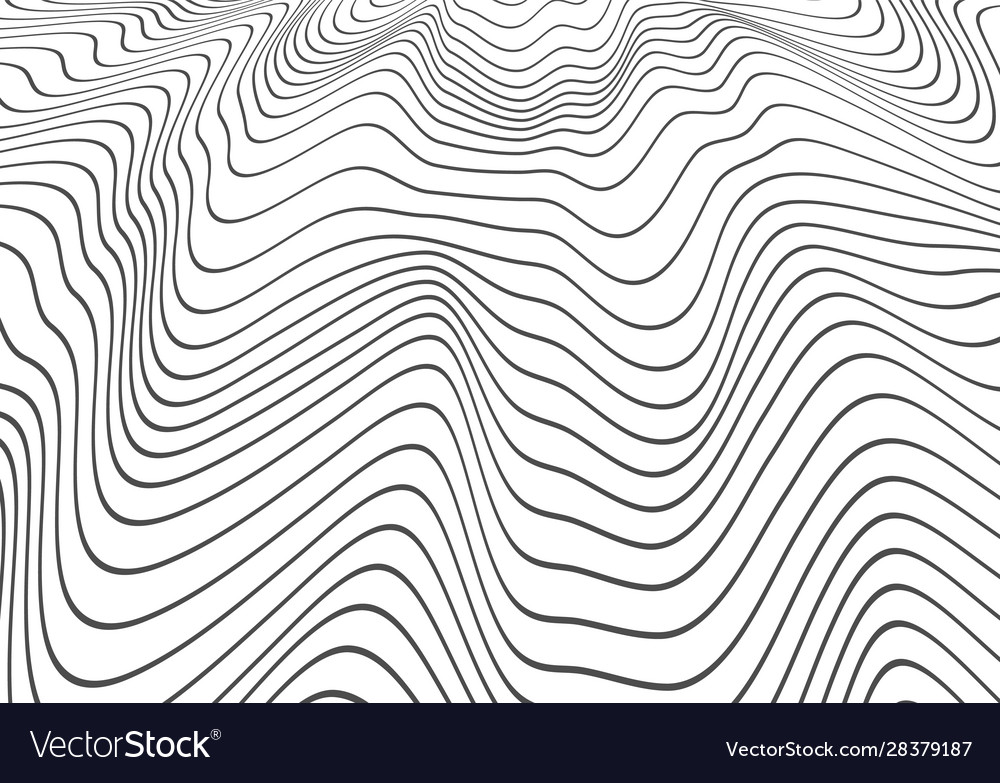 Abstract decor wavy distorted lines Royalty Free Vector