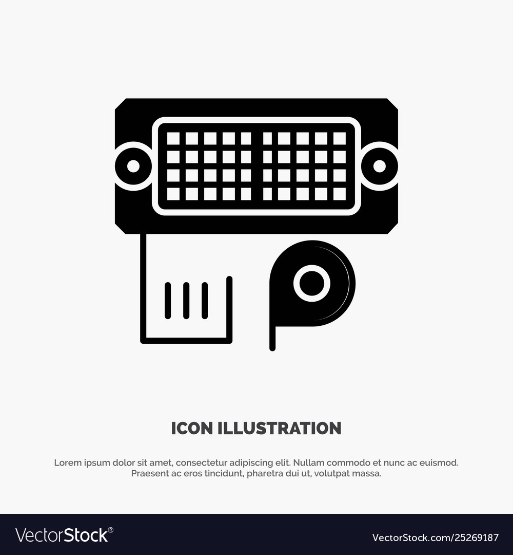 Adapter connection data input solid glyph icon