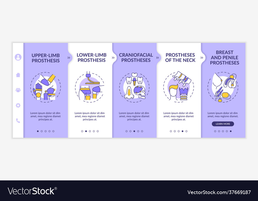Artificial limb types onboarding template Vector Image Artificial limb types onboarding template